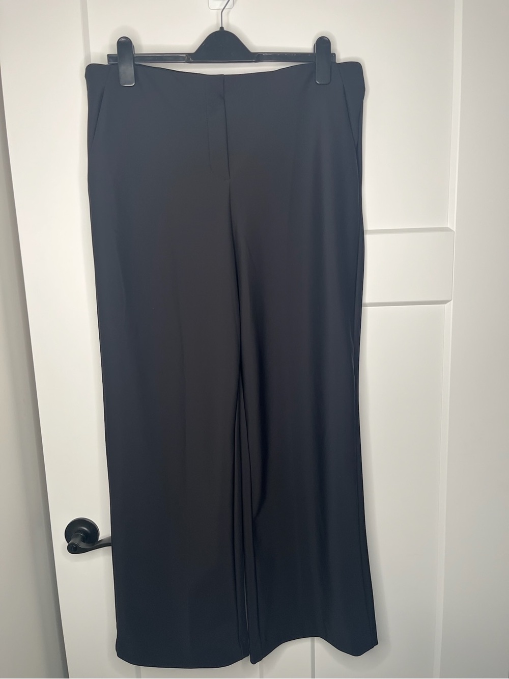 JL Atelier Pull On Stretch Wide-Leg Dress Pants - Black Size Large
